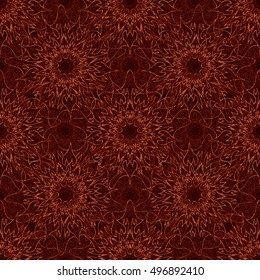 Elegant seamless pattern with Mandala and floral elements. Nice han-drawn vector illustration