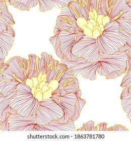 Elegant seamless pattern with marigold flowers, design elements. Floral  pattern for invitations, cards, print, gift wrap, manufacturing, textile, fabric, wallpapers