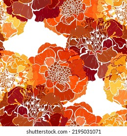 Elegantes, nahtloses Muster mit Ringelblumen, Designelementen. Blumenmuster für Einladungen, Karten, Druck, Geschenkverpackungen, Herstellung, Textilien, Gewebe, Wallpaper