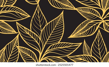 Elegante patrón sin fisuras en estilo moderno. Abstractas lindo fondo minimalista. Textura geométrica de plantas y pétalos Ilustración vectorial.