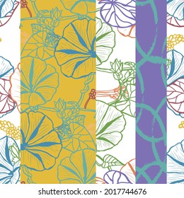 Elegante patrón impecable con flores de gloria matutina, elementos de diseño. Patrón floral para invitaciones, tarjetas, impresiones, envolturas de regalo, manufactura, textiles, tejidos, papel pintado