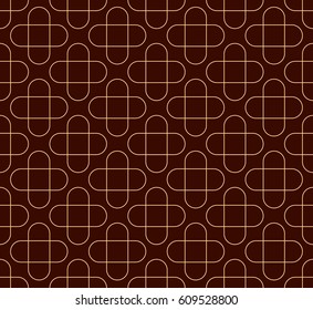 Elegant seamless pattern in neutral color scheme. Set of abstract geometric background with ovals. Vector illustration.