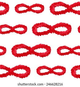 Elegant seamless pattern with oil painted infinity symbols, design elements. Can be used for invitations, greeting cards, scrapbooking, print, gift wrap, manufacturing.