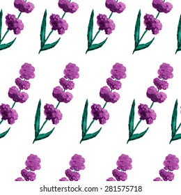 Elegant seamless pattern with oil painted lavender flowers, design elements. Floral pattern for wedding invitations, greeting cards, scrapbooking, print, gift wrap, manufacturing