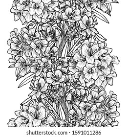 Elegant seamless pattern with oleander flowers, design elements. Floral  pattern for invitations, cards, print, gift wrap, manufacturing, textile, fabric, wallpapers