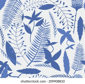 Elegant seamless pattern with orange flowers, vector illustration 