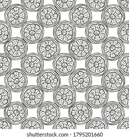 Elegante y sin fisuras, con frutos anaranjados y elementos de diseño. Patrón de fruta para invitaciones, tarjetas, impresión, envoltura de regalo, manufactura, textiles, tela, papel pintado. Comida, cocina, temática vegetariana