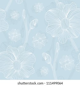 elegant seamless pattern with orchid flowers for your design
