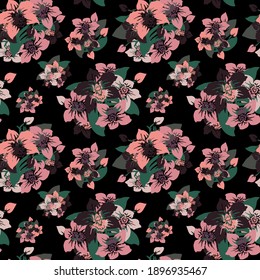 Elegante y sin fisuras con flores de orquídea, elementos de diseño. Patrón floral para invitaciones, tarjetas, impresiones, envolturas de regalo, manufactura, textiles, tejidos, papeles pintados