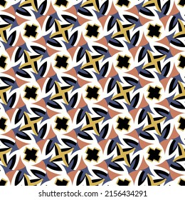 Elegant seamless pattern. Overlapping art forms, stripes, polygons, segments are grouped and arranged in a certain order. Vector. 