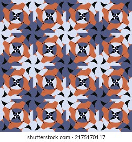 Elegante patrón impecable. Las formas de arte superpuestas, las rayas, los polígonos, los segmentos se agrupan y organizan en un orden determinado. Vector. 
