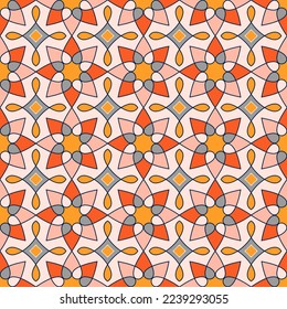 Elegant seamless pattern. Overlapping art forms, stripes, polygons, segments are grouped and arranged in a certain order. Vector. 