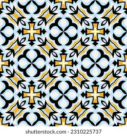 Elegant seamless pattern. Overlapping art forms, stripes, polygons, segments are grouped and arranged in a certain order. Vector. 