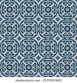 Elegant seamless pattern. Overlapping art forms, stripes, polygons, segments are grouped and arranged in a certain order. Vector. 