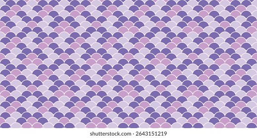 Elegant seamless pattern of overlapping pastel purple and lavender scales.  Perfect for backgrounds, textiles, or website design. Evokes serenity and sophistication.