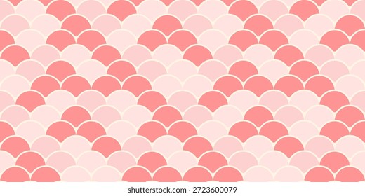 Elegante patrón sin fisuras de semicírculos superpuestos de color rosa y rosa claro.  Perfecto para diseños femeninos, Sitios web, fondos y textiles.  Evoca sentimientos de serenidad y sofisticación.