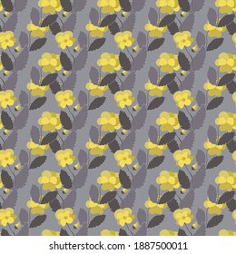 Diseño elegante y sin fisuras con flores de color marrón y elementos de diseño. Patrón floral para invitaciones, tarjetas, impresiones, envoltura de regalo, manufactura, textiles, tela, papel pintado. Tendencias de color de 2021