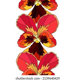 Elegant seamless pattern with pansy flowers, design elements. Floral  pattern for invitations, cards, print, gift wrap, manufacturing, textile, fabric, wallpapers