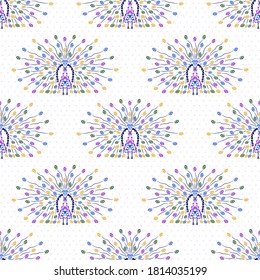 Elegante patrón impecable con aves pavos reales, elementos de diseño. Patrón de pájaro para invitaciones, tarjetas, impresiones, envoltura de regalo, fabricación, textiles, tela, papel pintado