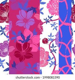 Elegant seamless pattern with peony and anemone, design elements. Floral  pattern for invitations, cards, print, gift wrap, manufacturing, textile, fabric, wallpapers