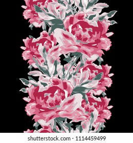 Elegant seamless pattern with peony flowers, design elements. Floral  pattern for invitations, cards, print, gift wrap, manufacturing, textile, fabric, wallpapers