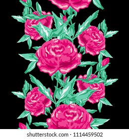 Elegant seamless pattern with peony flowers, design elements. Floral  pattern for invitations, cards, print, gift wrap, manufacturing, textile, fabric, wallpapers