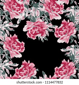 Elegant seamless pattern with peony flowers, design elements. Floral  pattern for invitations, cards, print, gift wrap, manufacturing, textile, fabric, wallpapers