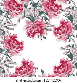 Elegant seamless pattern with peony flowers, design elements. Floral  pattern for invitations, cards, print, gift wrap, manufacturing, textile, fabric, wallpapers