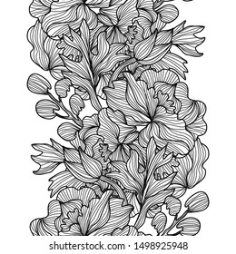 Elegant seamless pattern with peony flowers, design elements. Floral  pattern for invitations, cards, print, gift wrap, manufacturing, textile, fabric, wallpapers