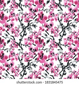 Elegant seamless pattern with peony flowers, design elements. Floral  pattern for invitations, cards, print, gift wrap, manufacturing, textile, fabric, wallpapers