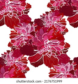 Elegante y sin fisuras con flores de peonía, elementos de diseño. Patrón floral para invitaciones, tarjetas, impresiones, envolturas de regalo, manufactura, textiles, tejidos, papeles pintados