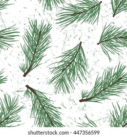 Elegant seamless pattern with pine's needles. Colorful background.