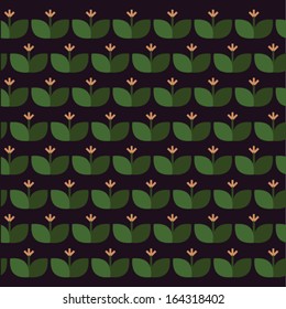 Elegant seamless pattern with pink flowers, vector illustration