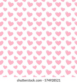 Elegant seamless pattern with pink hearts , easy to modify