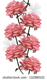 elegant seamless pattern with pink roses for your design