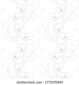 Elegant seamless pattern with poppy flowers, design elements. Floral  pattern for invitations, cards, print, gift wrap, manufacturing, textile, fabric, wallpapers. Continuous line art style