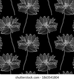 Elegant seamless pattern with poppy flowers, design elements. Floral  pattern for invitations, cards, print, gift wrap, manufacturing, textile, fabric, wallpapers