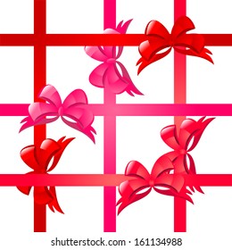 elegant seamless pattern with red and pink bows for your design