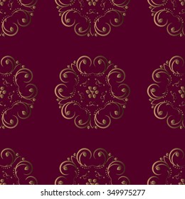  Elegant  seamless pattern in retro style. Vector illustration.