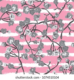 Elegant seamless pattern with rose flowers, design elements. Floral  pattern for invitations, cards, print, gift wrap, manufacturing, textile, fabric, wallpapers