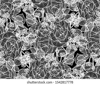 Elegant seamless pattern with rose flowers, design elements. Floral  pattern for invitations, cards, print, gift wrap, manufacturing, textile, fabric, wallpapers