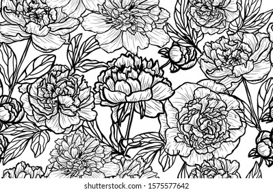 Elegant seamless pattern with rose flowers, design elements. Floral  pattern for invitations, cards, print, gift wrap, manufacturing, textile, fabric, wallpapers