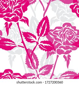Elegant seamless pattern with rose flowers, design elements. Floral  pattern for invitations, cards, print, gift wrap, manufacturing, textile, fabric, wallpapers