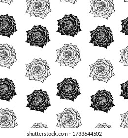 Elegant seamless pattern with rose flowers, design elements. Floral  pattern for invitations, cards, print, gift wrap, manufacturing, textile, fabric, wallpapers