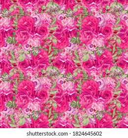 Elegant seamless pattern with rose flowers, design elements. Floral  pattern for invitations, cards, print, gift wrap, manufacturing, textile, fabric, wallpapers