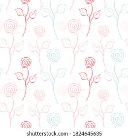 Elegant seamless pattern with rose flowers, design elements. Floral  pattern for invitations, cards, print, gift wrap, manufacturing, textile, fabric, wallpapers