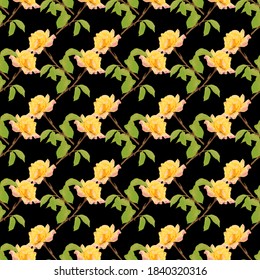 Elegante y sin fisuras con flores de rosa, elementos de diseño. Patrón floral para invitaciones, tarjetas, impresiones, envolturas de regalo, manufactura, textiles, tejidos, papeles pintados