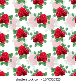 Elegant seamless pattern with rose flowers, design elements. Floral  pattern for invitations, cards, print, gift wrap, manufacturing, textile, fabric, wallpapers