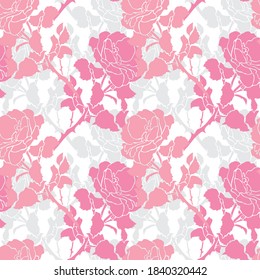 Elegante y sin fisuras con flores de rosa, elementos de diseño. Patrón floral para invitaciones, tarjetas, impresiones, envolturas de regalo, manufactura, textiles, tejidos, papeles pintados