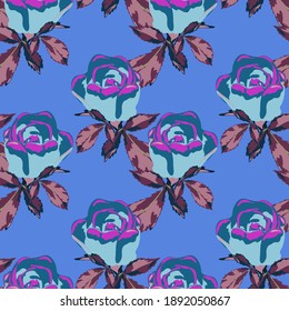 Elegant seamless pattern with rose flowers, design elements. Floral  pattern for invitations, cards, print, gift wrap, manufacturing, textile, fabric, wallpapers